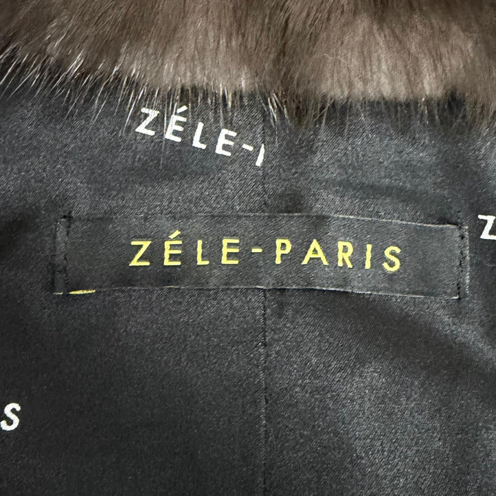 極美品□ZELE PARIS ゼルパリ ブルーアイリスミンク 本毛皮 パーカー ジャケット ブラウン系 メンズSサイズ相当 メンズ 定価8380000円