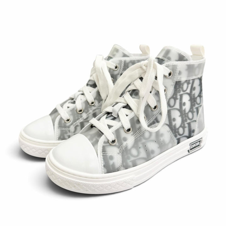 未使用品△DIOR ディオール B23 レザー使 オブリーク ハイトップ ロゴ レースアップ ハイカットスニーカー 29 18cm キッズ 定価125000円