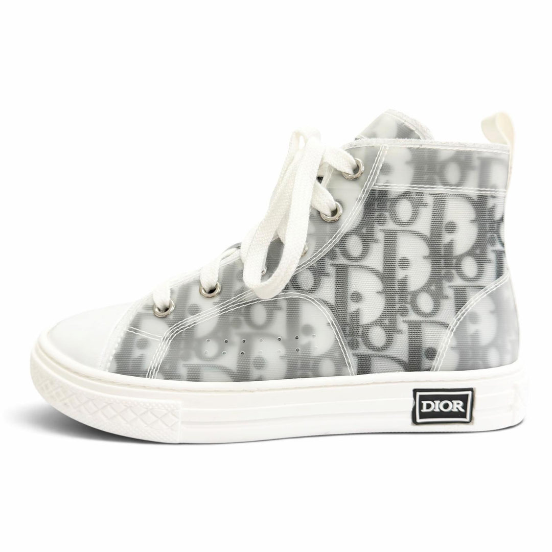未使用品△DIOR ディオール B23 レザー使 オブリーク ハイトップ ロゴ レースアップ ハイカットスニーカー 29 18cm キッズ 定価125000円