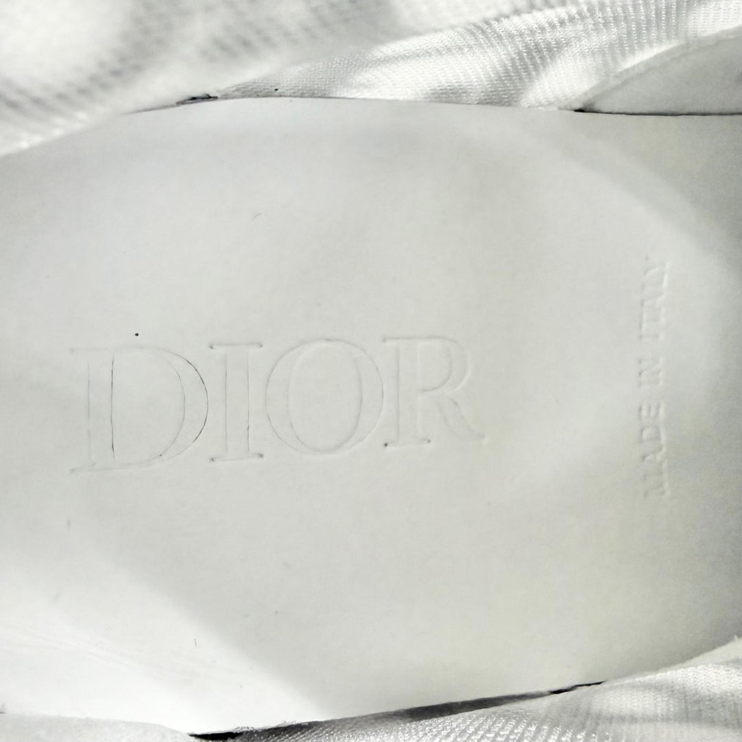 未使用品△DIOR ディオール B23 レザー使 オブリーク ハイトップ ロゴ レースアップ ハイカットスニーカー 29 18cm キッズ 定価125000円
