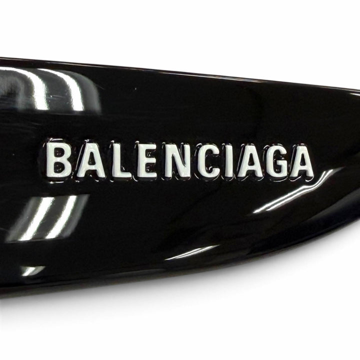 極美品▼BALENCIAGA バレンシアガ BB0157S SWIFT OVAL 現行品 オーバル アイウェア サングラス ブラック 65□17-125 度なし メンズ 箱付