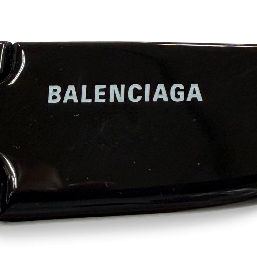 極美品▼BALENCIAGA バレンシアガ BB0157S SWIFT OVAL 現行品 オーバル アイウェア サングラス ブラック 65□17-125 度なし メンズ 箱付