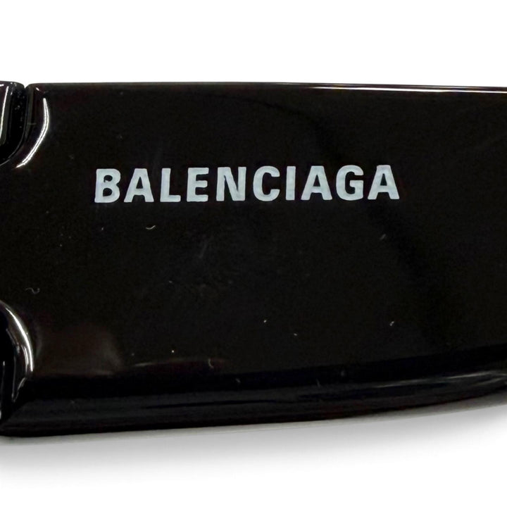 極美品▼BALENCIAGA バレンシアガ BB0157S SWIFT OVAL 現行品 オーバル アイウェア サングラス ブラック 65□17-125 度なし メンズ 箱付