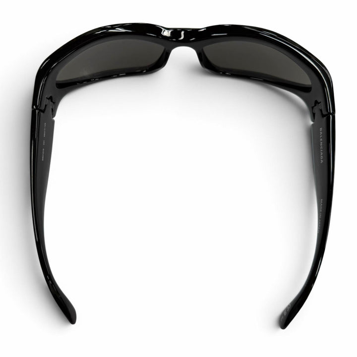 極美品▼BALENCIAGA バレンシアガ BB0157S SWIFT OVAL 現行品 オーバル アイウェア サングラス ブラック 65□17-125 度なし メンズ 箱付