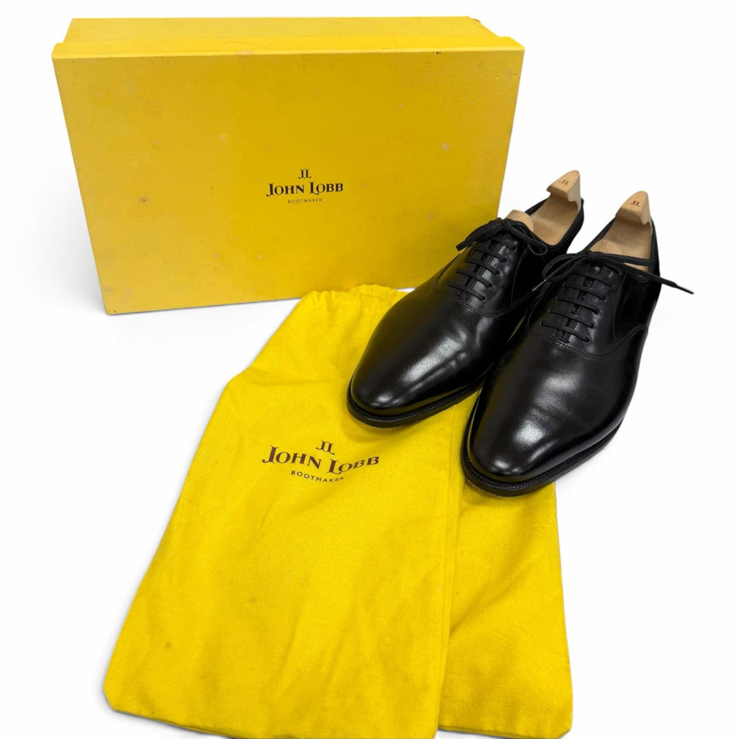 美品□John Lobb ジョンロブ GARNIER 2 ガルニエ ミュージアムカーフ プレステージ プレーントゥ ドレスシューズ UK 8 イングランド製