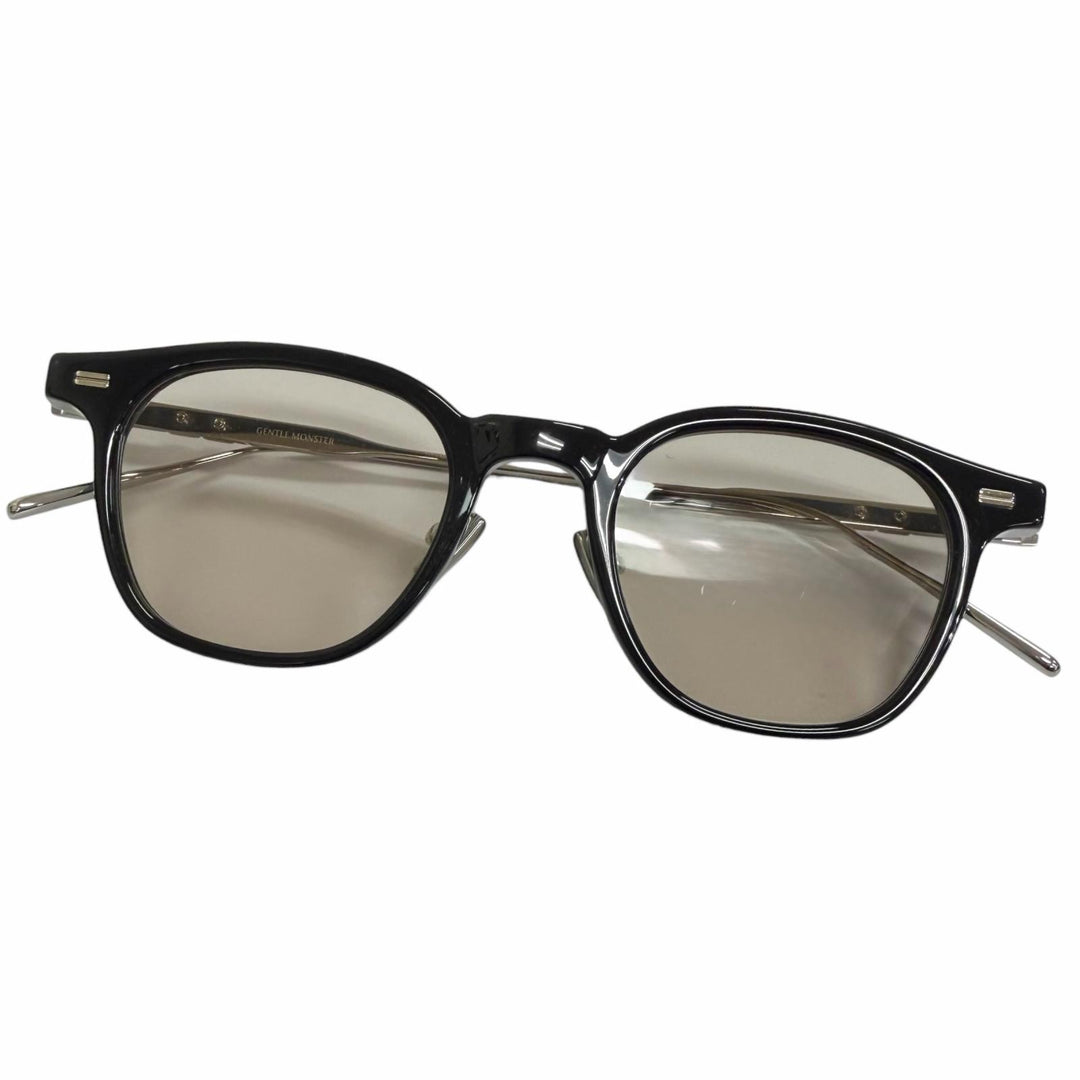 美品□GENTLE MONSTER ジェントルモンスター ROB ウェリントン 2025年6月購入 サングラス ブラック シルバー 47□22-149 メンズ 箱付き