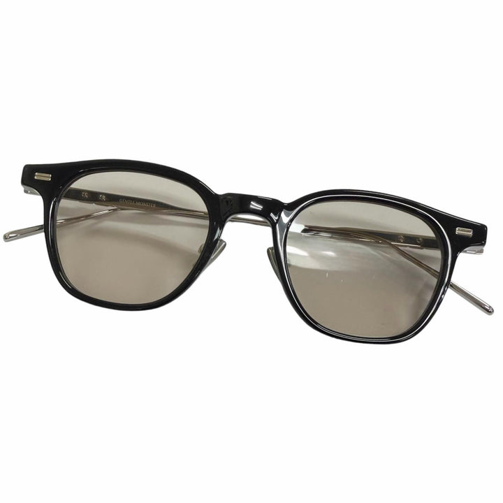 美品□GENTLE MONSTER ジェントルモンスター ROB ウェリントン 2025年6月購入 サングラス ブラック シルバー 47□22-149 メンズ 箱付き