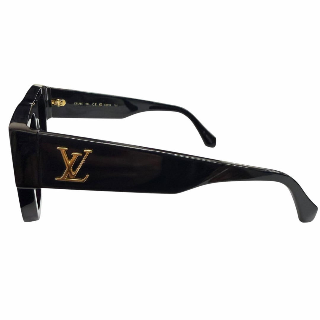 良品□LOUIS VUITTON ルイヴィトン 2024年製 Z2125E LV クラッシュ スクエア サングラス ブラック 54□19-155 デモレンズ イタリア製