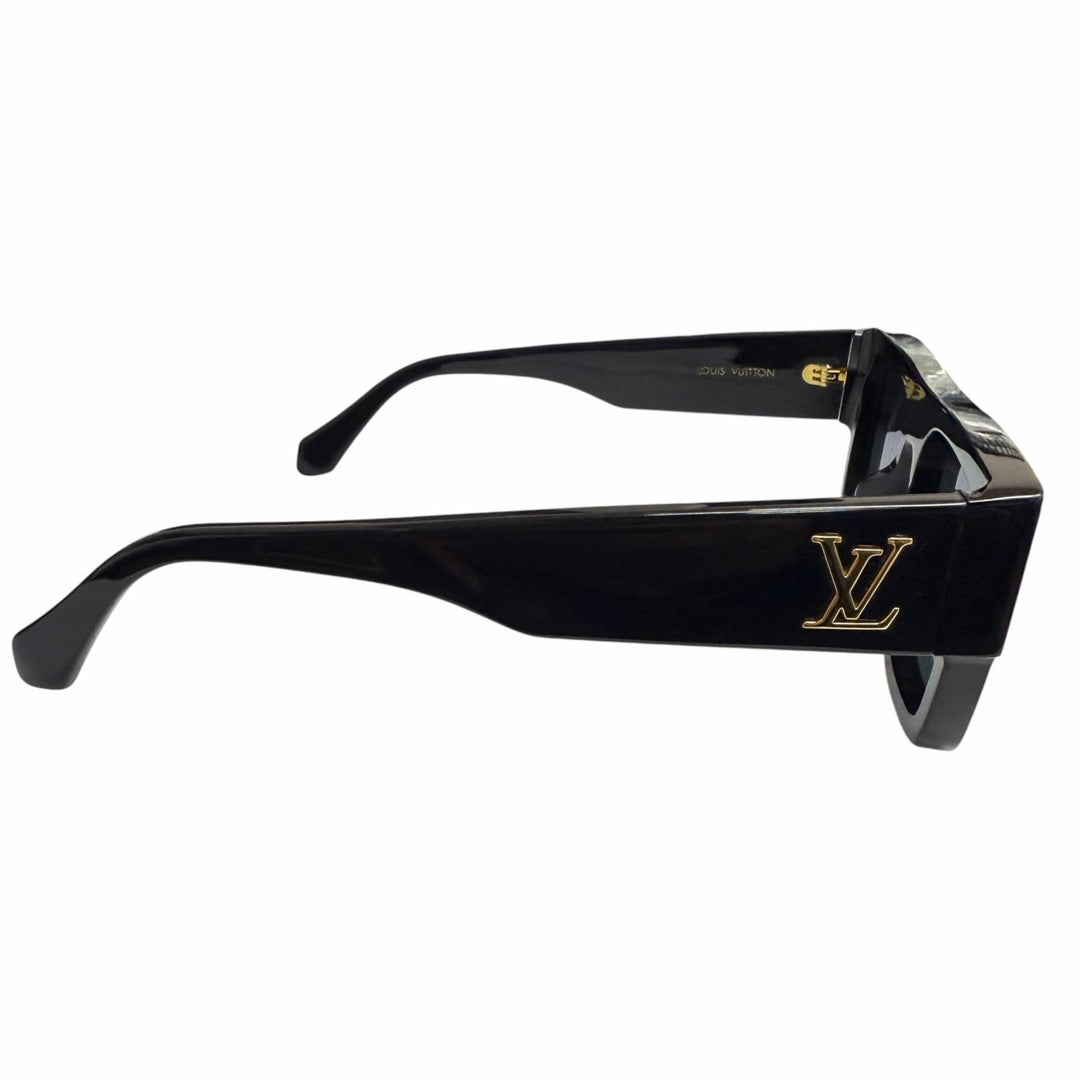良品□LOUIS VUITTON ルイヴィトン 2024年製 Z2125E LV クラッシュ スクエア サングラス ブラック 54□19-155 デモレンズ イタリア製