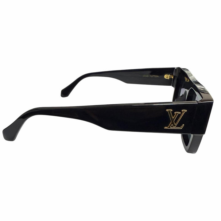 良品□LOUIS VUITTON ルイヴィトン 2024年製 Z2125E LV クラッシュ スクエア サングラス ブラック 54□19-155 デモレンズ イタリア製