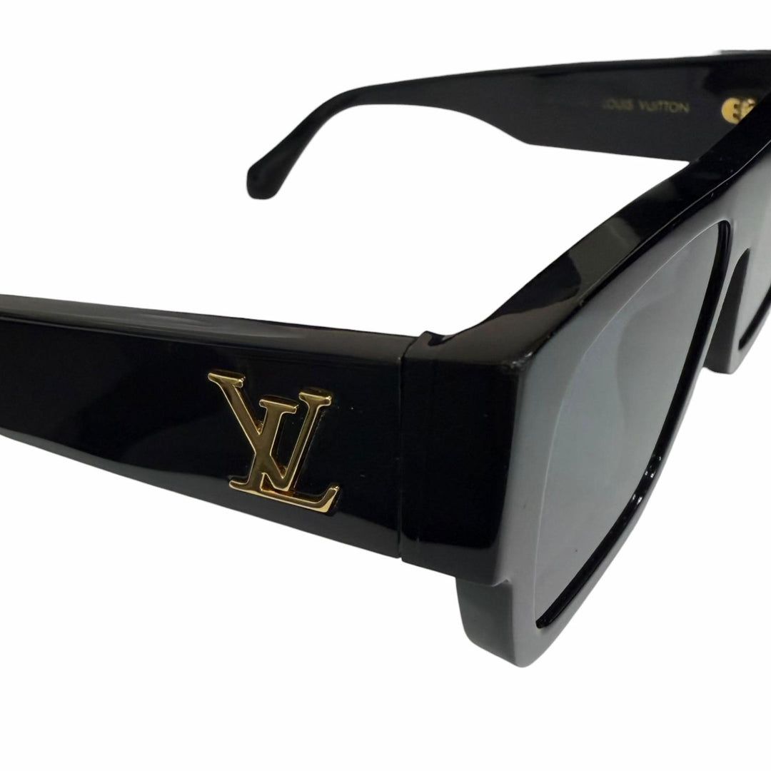 良品□LOUIS VUITTON ルイヴィトン 2024年製 Z2125E LV クラッシュ スクエア サングラス ブラック 54□19-155 デモレンズ イタリア製