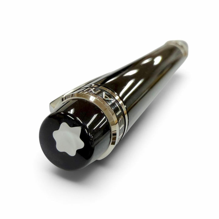 極美品▼MONTBLANC モンブラン スターウォーカー アーバンスピリット ホワイトスター ツイスト式 ボールペン ブラック シルバー 筆記◎