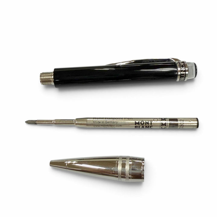 極美品▼MONTBLANC モンブラン スターウォーカー アーバンスピリット ホワイトスター ツイスト式 ボールペン ブラック シルバー 筆記◎