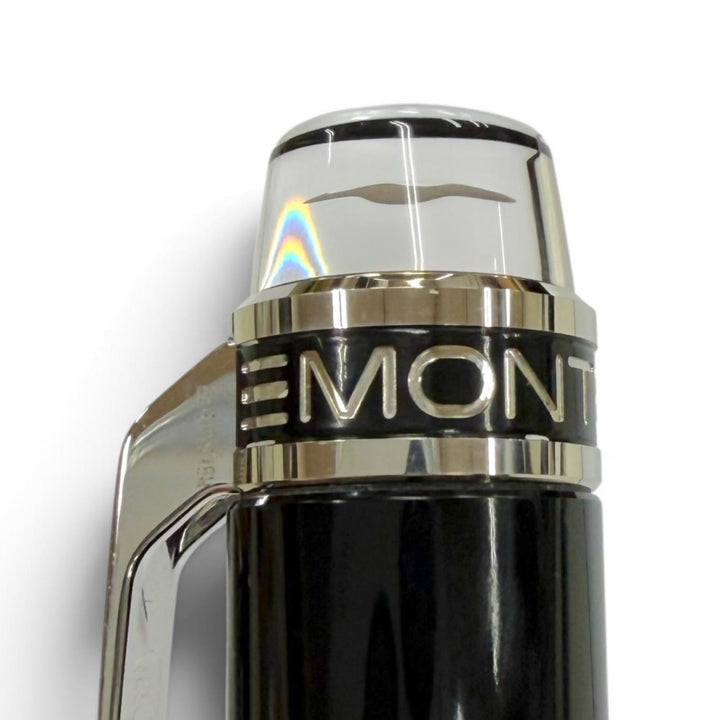 極美品▼MONTBLANC モンブラン スターウォーカー アーバンスピリット ホワイトスター ツイスト式 ボールペン ブラック シルバー 筆記◎