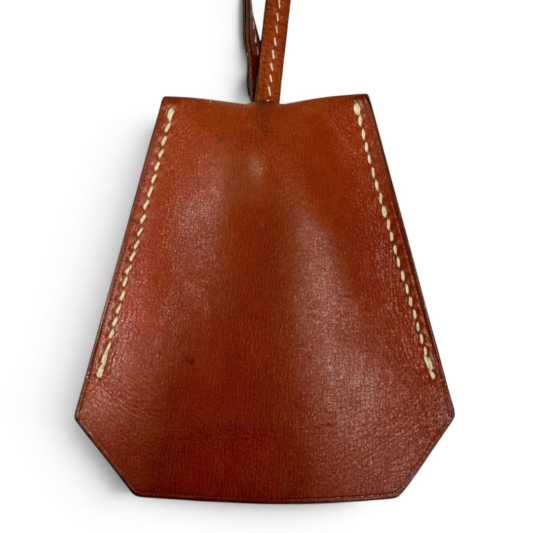 美品□HERMES エルメス マルジェラ期 クロシェット キーリング レザーネックレス ブラウン(レッド寄り) □C刻印入り フランス製 メンズ