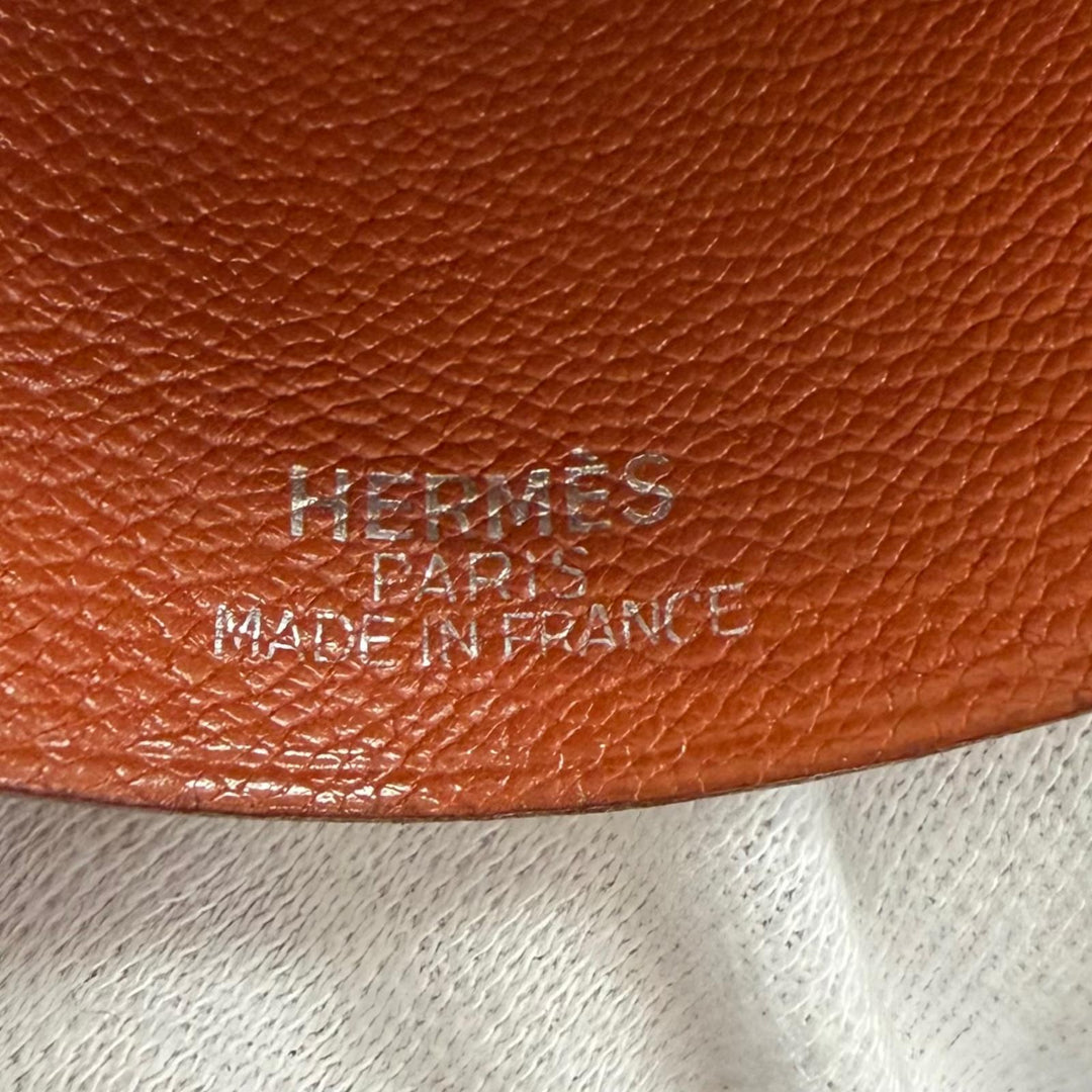 美品□HERMES エルメス マルジェラ期 クロシェット キーリング レザーネックレス ブラウン(レッド寄り) □C刻印入り フランス製 メンズ
