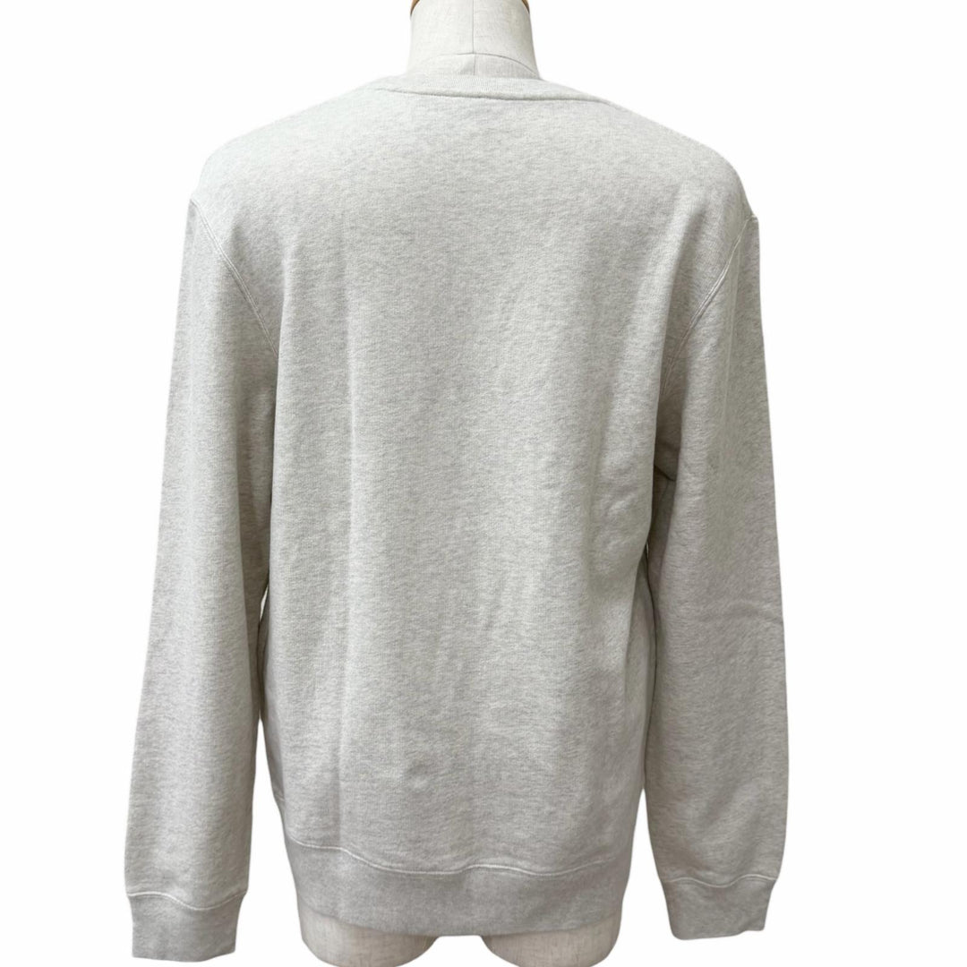 極美品□LOEWE ロエベ H526Y24J17 コットン100％ ロゴエンブロイダリー クルーネック スウェットシャツ トレーナー グレー系 M 正規品