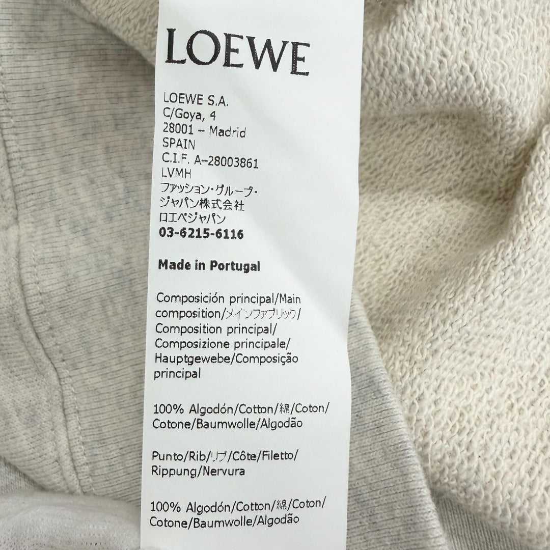 極美品□LOEWE ロエベ H526Y24J17 コットン100％ ロゴエンブロイダリー クルーネック スウェットシャツ トレーナー グレー系 M 正規品