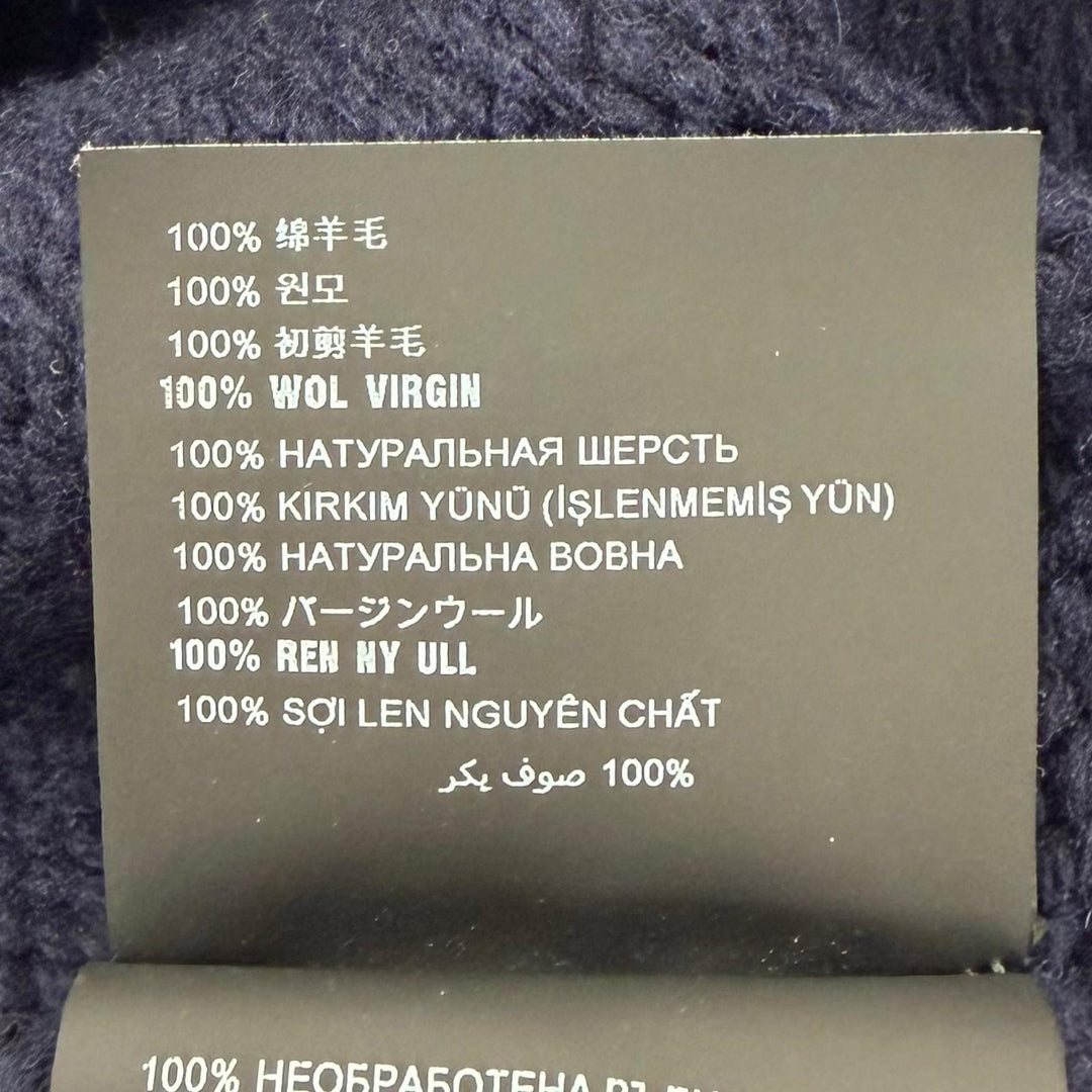 美品▼PRADA プラダ 2022年製 UMR526 バージンウール100% シェットランド タートルネック ニットセーター ネイビー IT 52 正規品 メンズ