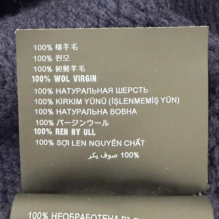 美品▼PRADA プラダ 2022年製 UMR526 バージンウール100% シェットランド タートルネック ニットセーター ネイビー IT 52 正規品 メンズ