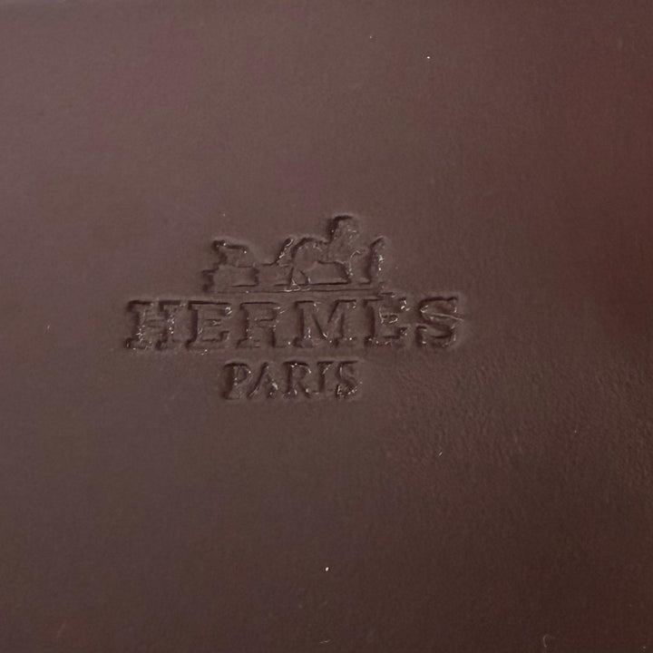 美品▼HERMES エルメス 221824 イズミール レザー Hロゴ スリッパ スライドサンダル イエロー ボルドー 43 伊製 メンズ 箱・保存袋付き