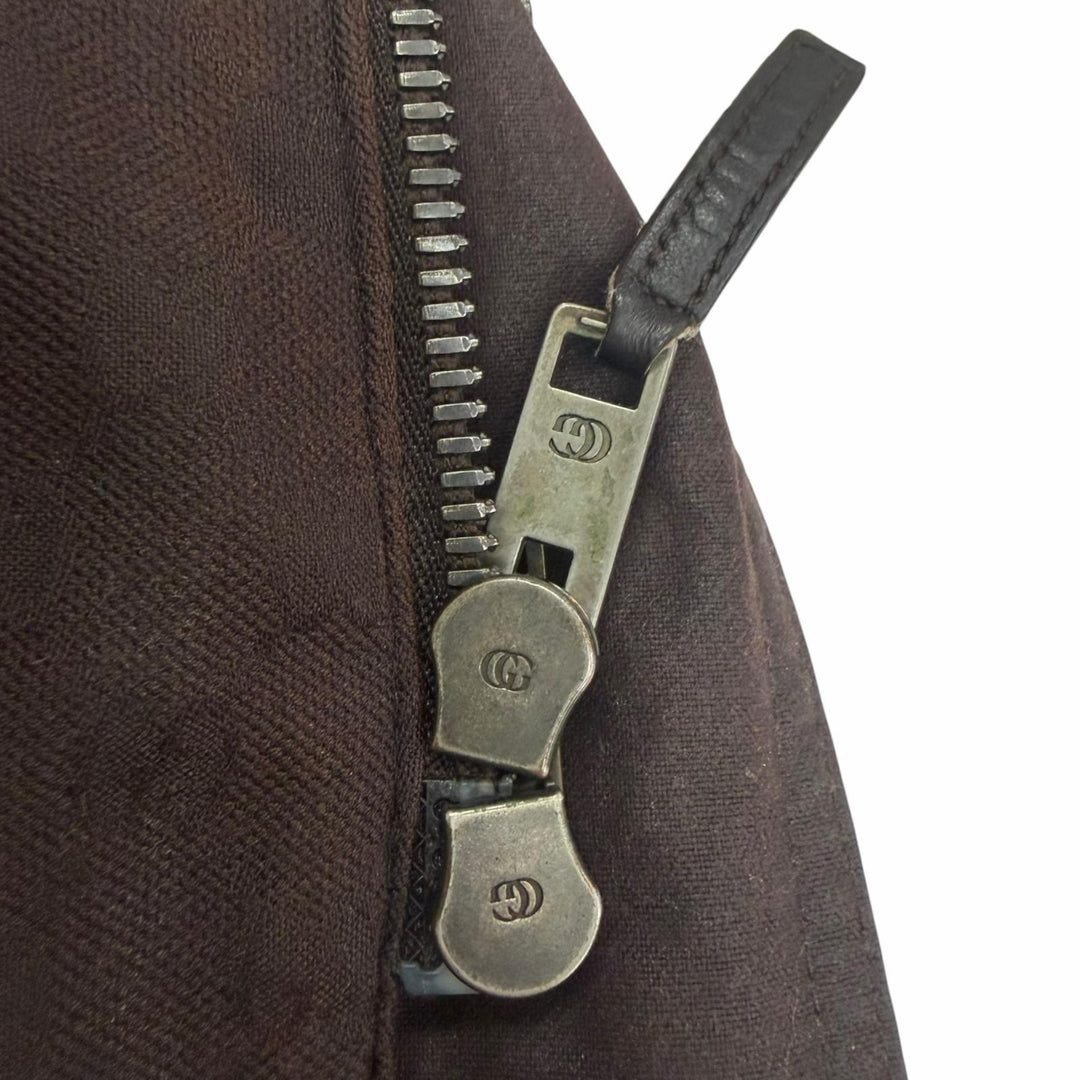美品□GUCCI グッチ ヴィンテージ 希少 トムフォード期 オイルドジャケット ブラウン 44 イタリア製 正規品 メンズ ハンガー付き