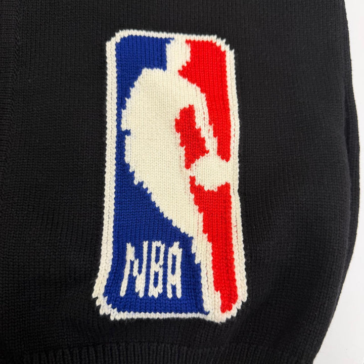 極美品□LOUIS VUITTON NBA ルイヴィトン NBA 2021年製 バックLVロゴ ニットカーディガン セーター ブラック M イタリア製 正規品 メンズ
