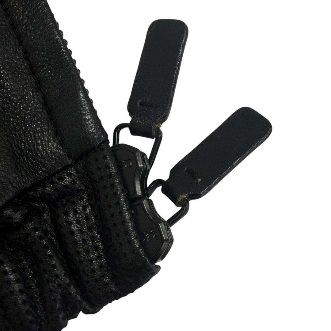 極美品□EMPORIO ARMANI エンポリオ アルマーニ 2022年製 黒タグ スタンドカラー ラムレザージャケット ブラック 48 インド製 正規品
