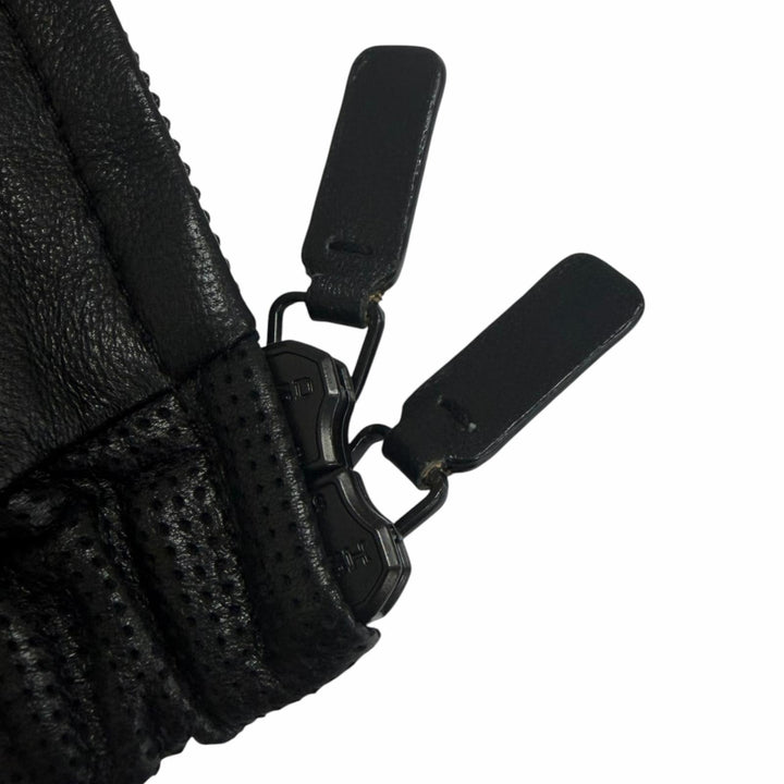 極美品□EMPORIO ARMANI エンポリオ アルマーニ 2022年製 黒タグ スタンドカラー ラムレザージャケット ブラック 48 インド製 正規品