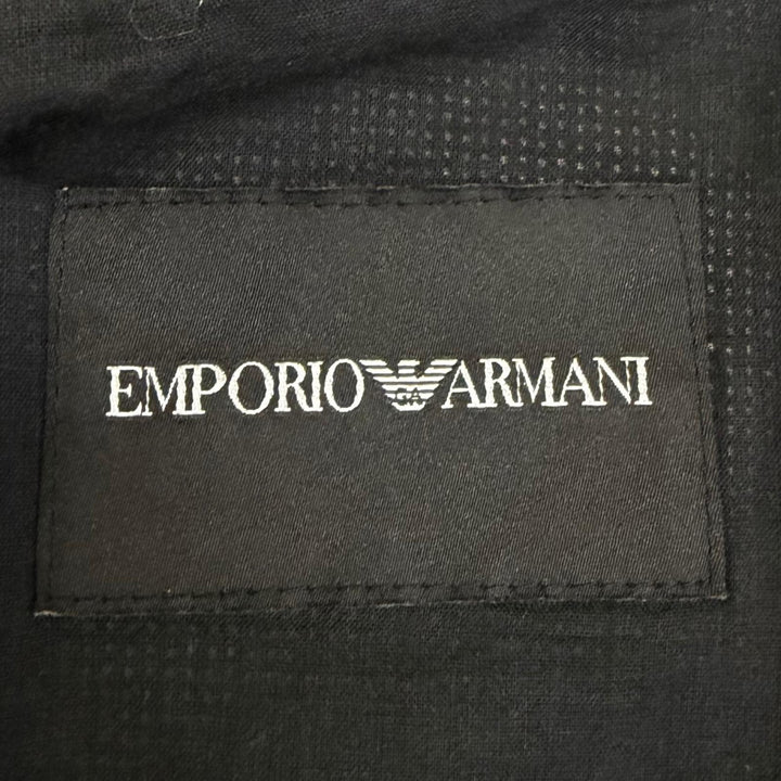 極美品□EMPORIO ARMANI エンポリオ アルマーニ 2022年製 黒タグ スタンドカラー ラムレザージャケット ブラック 48 インド製 正規品