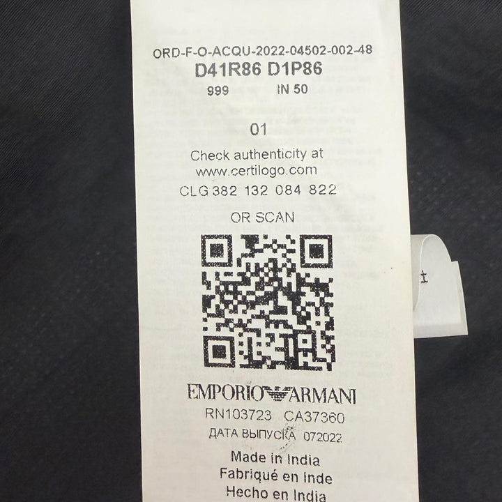 極美品□EMPORIO ARMANI エンポリオ アルマーニ 2022年製 黒タグ スタンドカラー ラムレザージャケット ブラック 48 インド製 正規品