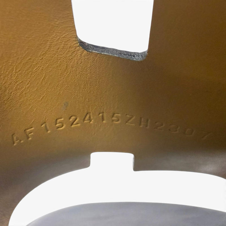 美品□HERMES エルメス イズミール レザー Hロゴ シャワーサンダル スライドサンダル ダークネイビー IT 42 イタリア製 メンズ