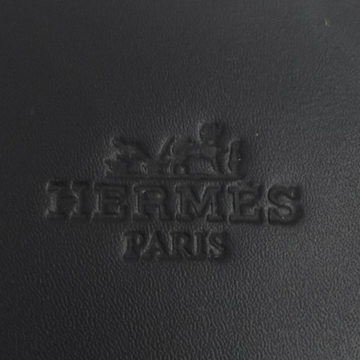 美品□HERMES エルメス イズミール レザー Hロゴ シャワーサンダル スライドサンダル ダークネイビー IT 42 イタリア製 メンズ