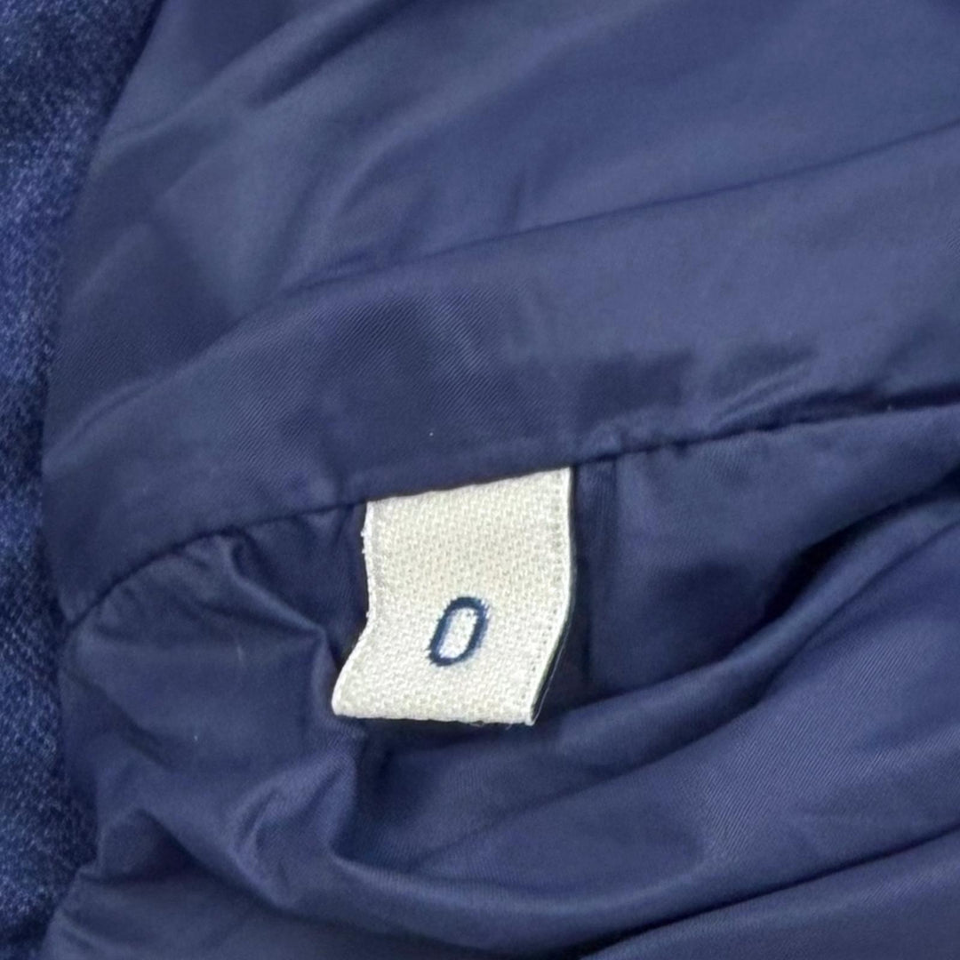 美品□MONCLER モンクレール MONTGENEVRE GIUBBOTTO ウール100％ ロゴワッペン フーデッド ダウンジャケット ネイビー 0 正規品 メンズ