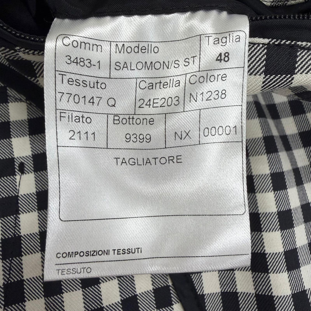 極美品□TAGLIATORE タリアトーレ SALOMON ギンガムチェック ベルテッド ステンカラーコート ホワイト ブラック IT 48 イタリア製 メンズ