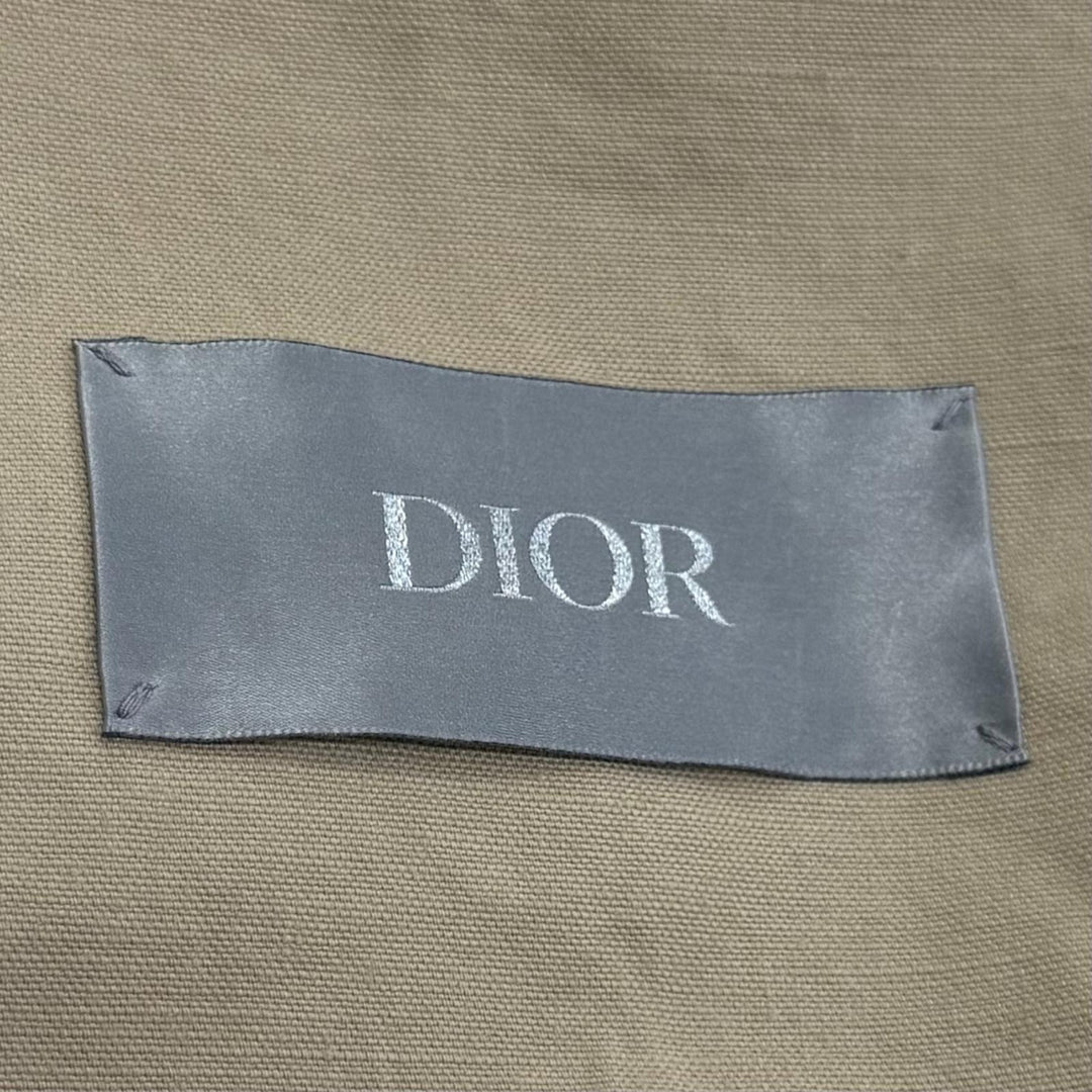 極美品▼DIOR ディオール オム 383D487BY547 ロゴ刺繍 フーデッド ダブルジップアップ ブルゾン ジャケット パーカー ベージュ 44 正規品