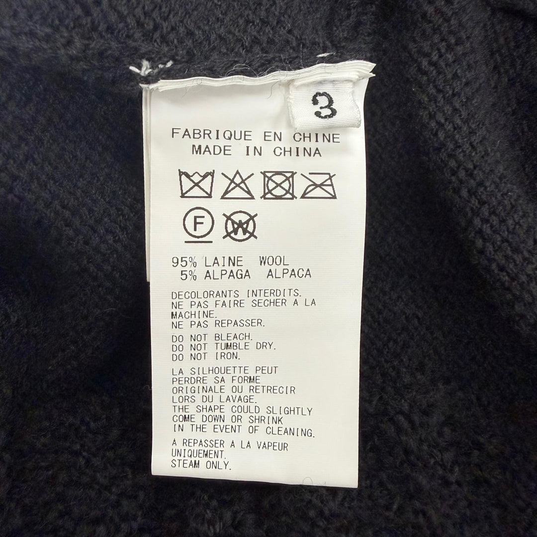 美品▼Yohji Yamamoto POUR HOMME ヨウジヤマモトプールオム HL-K81-193 ウール アルパカ Vネック ロング ニット カーディガン 3 正規品