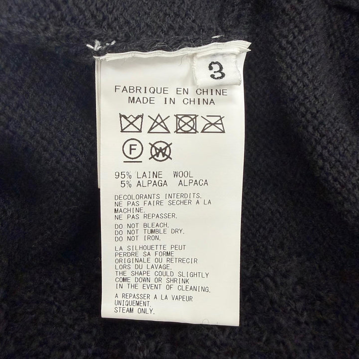 美品▼Yohji Yamamoto POUR HOMME ヨウジヤマモトプールオム HL-K81-193 ウール アルパカ Vネック ロング ニット カーディガン 3 正規品