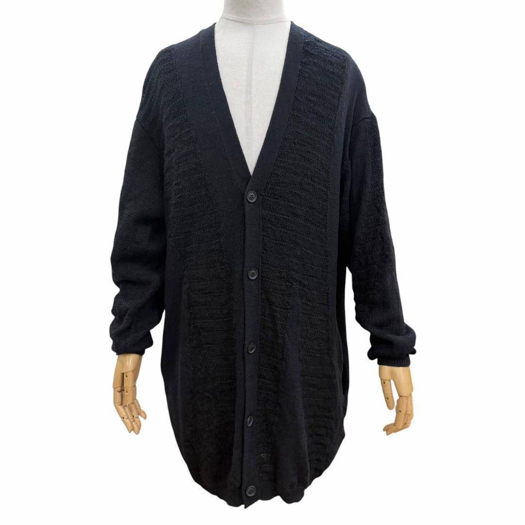 美品▼Yohji Yamamoto POUR HOMME ヨウジヤマモトプールオム HL-K81-193 ウール アルパカ Vネック ロング ニット カーディガン 3 正規品