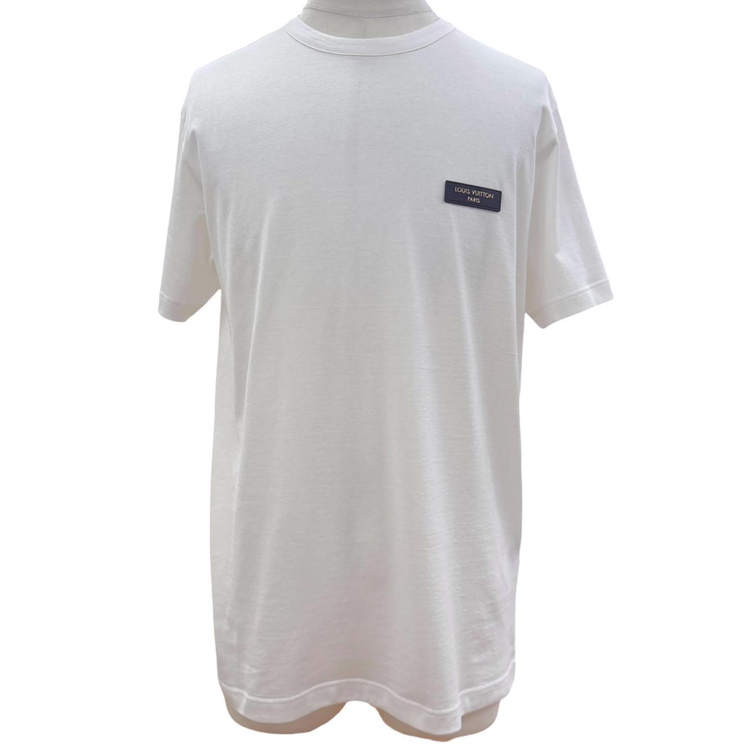 未使用品▼LOUIS VUITTON ルイヴィトン 26AW 1AK7GW スリムフィット シグネチャー レザーパッチ付き クルーネック 半袖Ｔシャツ L 正規品