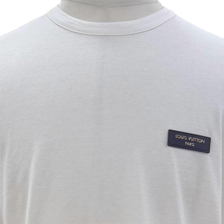 未使用品▼LOUIS VUITTON ルイヴィトン 26AW 1AK7GW スリムフィット シグネチャー レザーパッチ付き クルーネック 半袖Ｔシャツ L 正規品