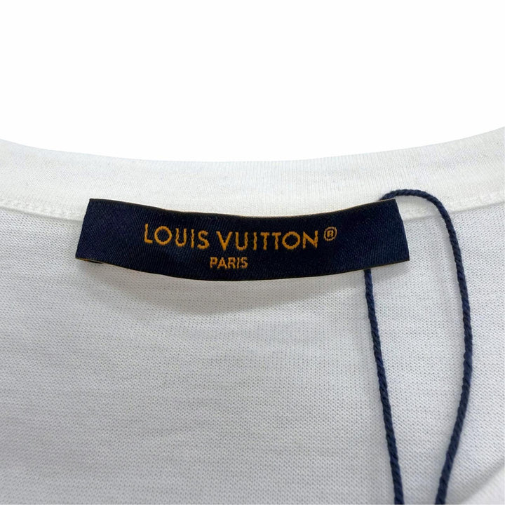 未使用品▼LOUIS VUITTON ルイヴィトン 26AW 1AK7GW スリムフィット シグネチャー レザーパッチ付き クルーネック 半袖Ｔシャツ L 正規品
