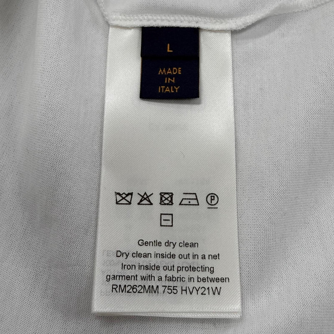 未使用品▼LOUIS VUITTON ルイヴィトン 26AW 1AK7GW スリムフィット シグネチャー レザーパッチ付き クルーネック 半袖Ｔシャツ L 正規品
