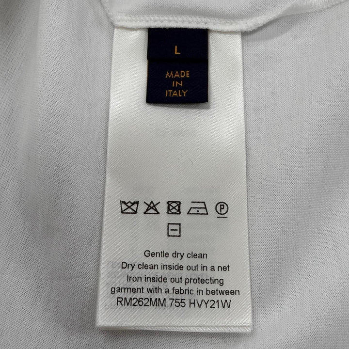 未使用品▼LOUIS VUITTON ルイヴィトン 26AW 1AK7GW スリムフィット シグネチャー レザーパッチ付き クルーネック 半袖Ｔシャツ L 正規品