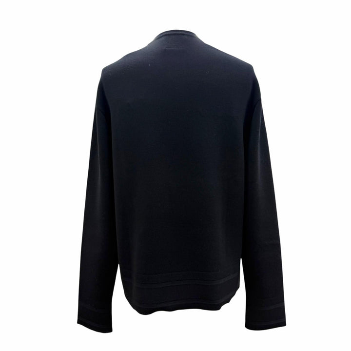 極美品▼GIVENCHY ジバンシィ BM90GX4Y54 ウール100% スタッズロゴ クルーネック ニット セーター ブラック S フランス製 正規品 メンズ