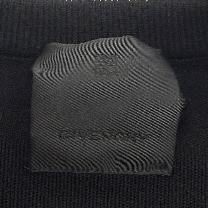 極美品▼GIVENCHY ジバンシィ BM90GX4Y54 ウール100% スタッズロゴ クルーネック ニット セーター ブラック S フランス製 正規品 メンズ