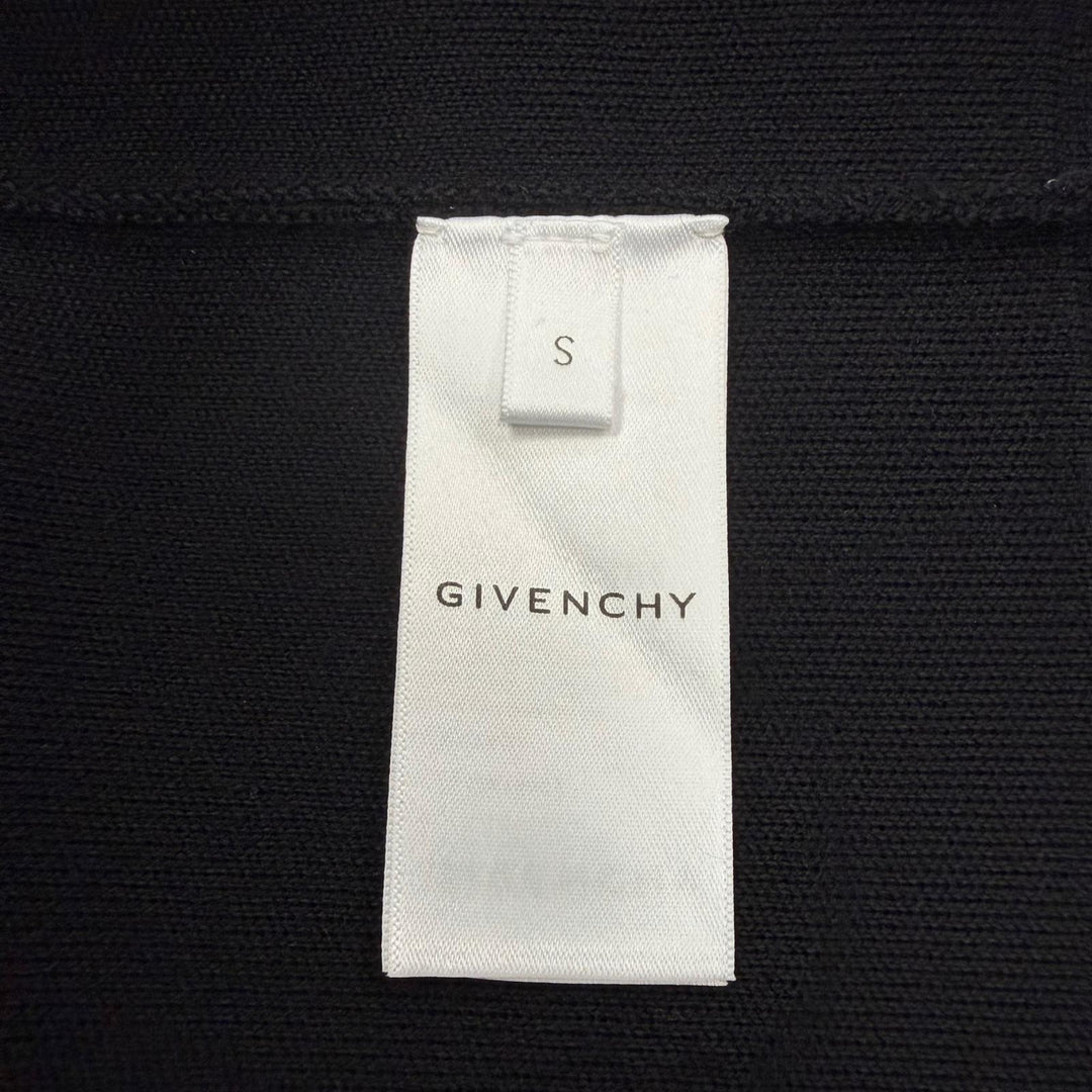 極美品▼GIVENCHY ジバンシィ BM90GX4Y54 ウール100% スタッズロゴ クルーネック ニット セーター ブラック S フランス製 正規品 メンズ