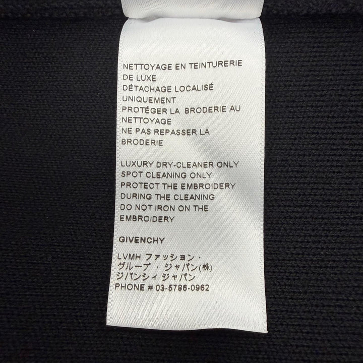 極美品▼GIVENCHY ジバンシィ BM90GX4Y54 ウール100% スタッズロゴ クルーネック ニット セーター ブラック S フランス製 正規品 メンズ