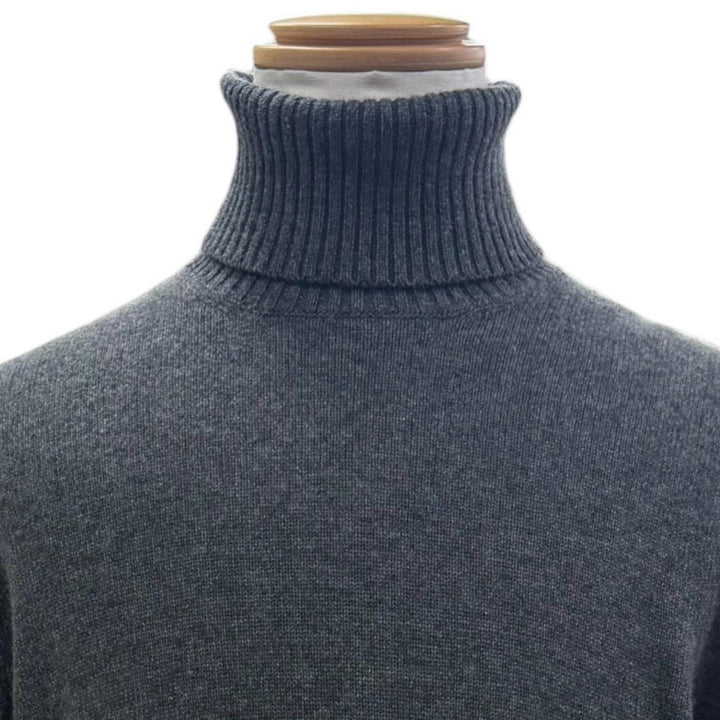 極美品▼Brunello Cucinelli ブルネロクチネリ カシミヤ100% タートルネック ニットセーター グレー IT 54 (3L) イタリア製 メンズ