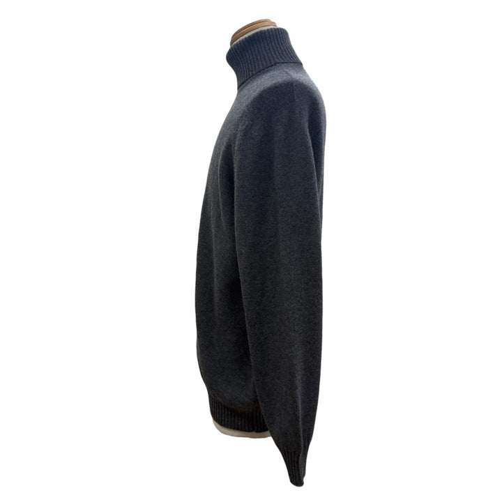 極美品▼Brunello Cucinelli ブルネロクチネリ カシミヤ100% タートルネック ニットセーター グレー IT 54 (3L) イタリア製 メンズ